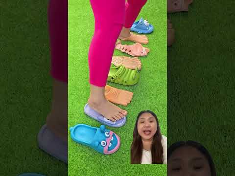 WEARING FOOT-SHAPED SLIPPERS | Skolastika Adriana #shorts