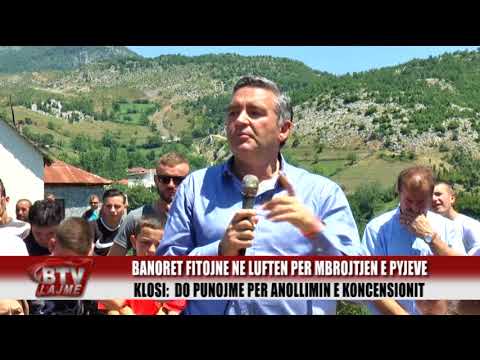 Fush Bulqize/Ministri Blendi Klosi me banoret qe protestojne kunder koncesionit te pyllit-Bulqiza Tv