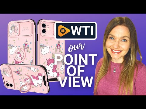 Goocrux (2in1 for iPhone 11 Case for Girls Cartoon Kawaii Rainbow Girly Phone Cover Cute Unique Design with Slide Camera Cover+Ring Holder Cases for iPhone 11 6.1'' Pink Unico for iPhone 11 - WTI product video review