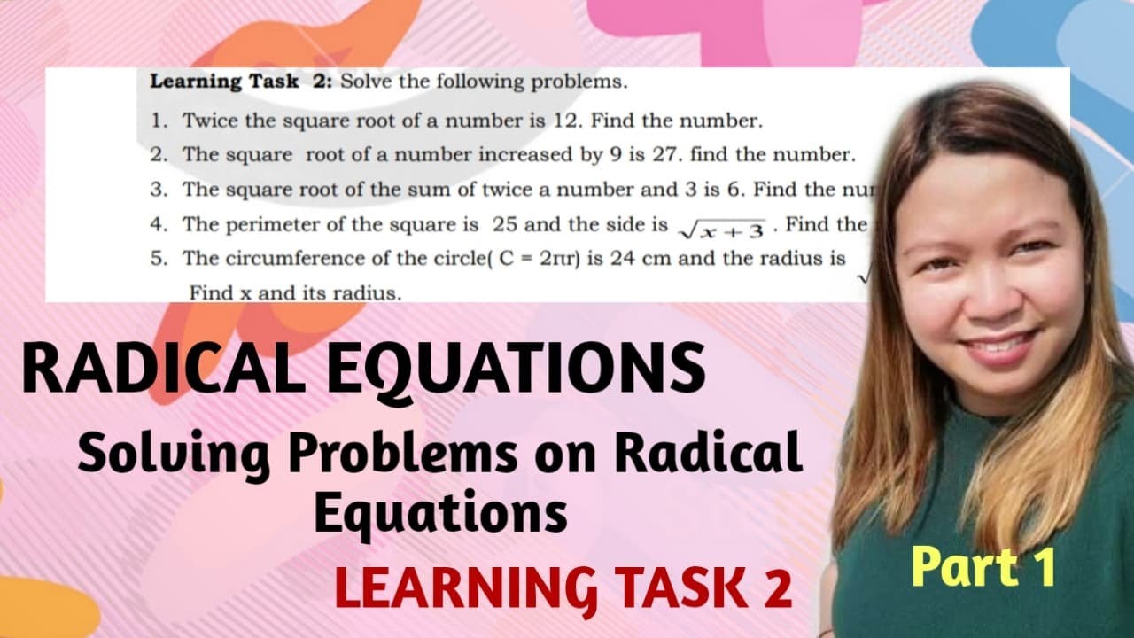Putar video RADICAL EQUATIONS | PROBLEM SOLVING |WEEK8 LEARNING TASK 2 PART 1| @LoveMATH TV sekarang RADICAL EQUATIONS | PROBLEM SOLVING |WEEK8 LEARNING TASK 2 PART 1| @LoveMATH TV