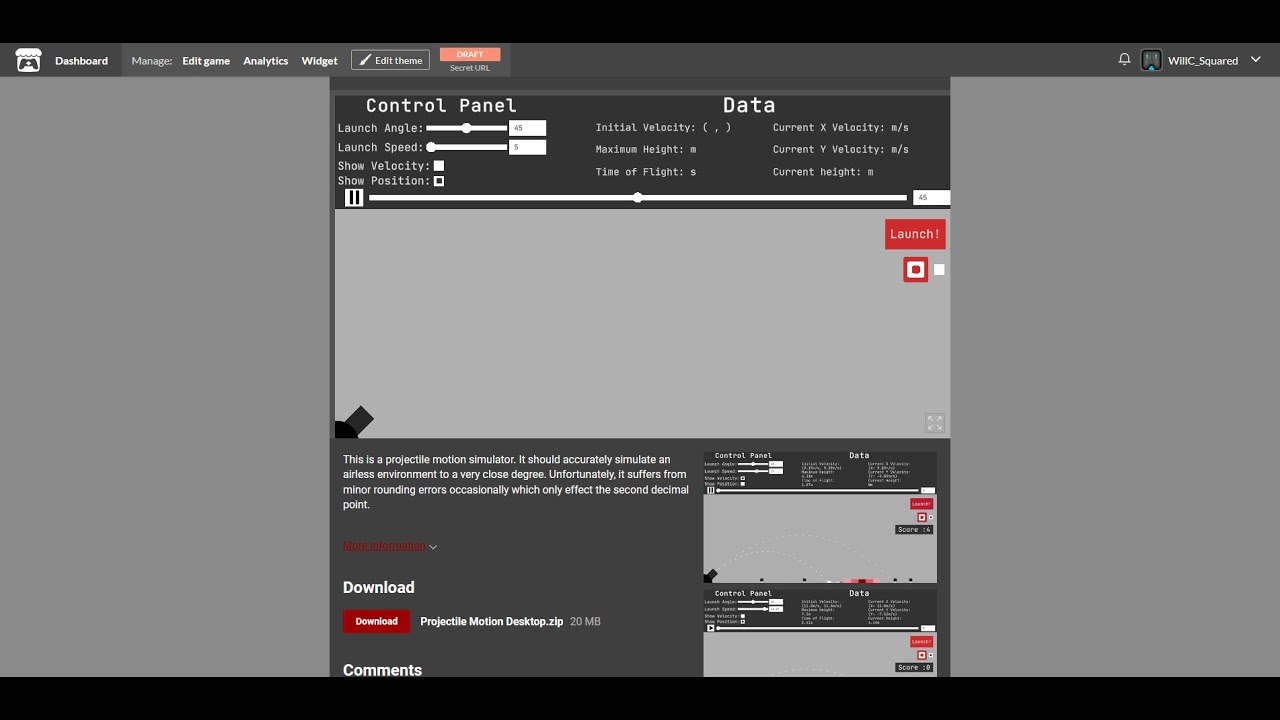 I made a projectile motion simulator
