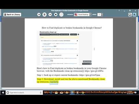 Find duplicate/broken bookmarks in Chrome Video