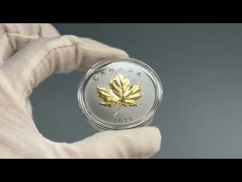 Canada 2025 $20 Gilded Elegant Maple Pure Silver Coin - Selective Rhodium and Gold Plating