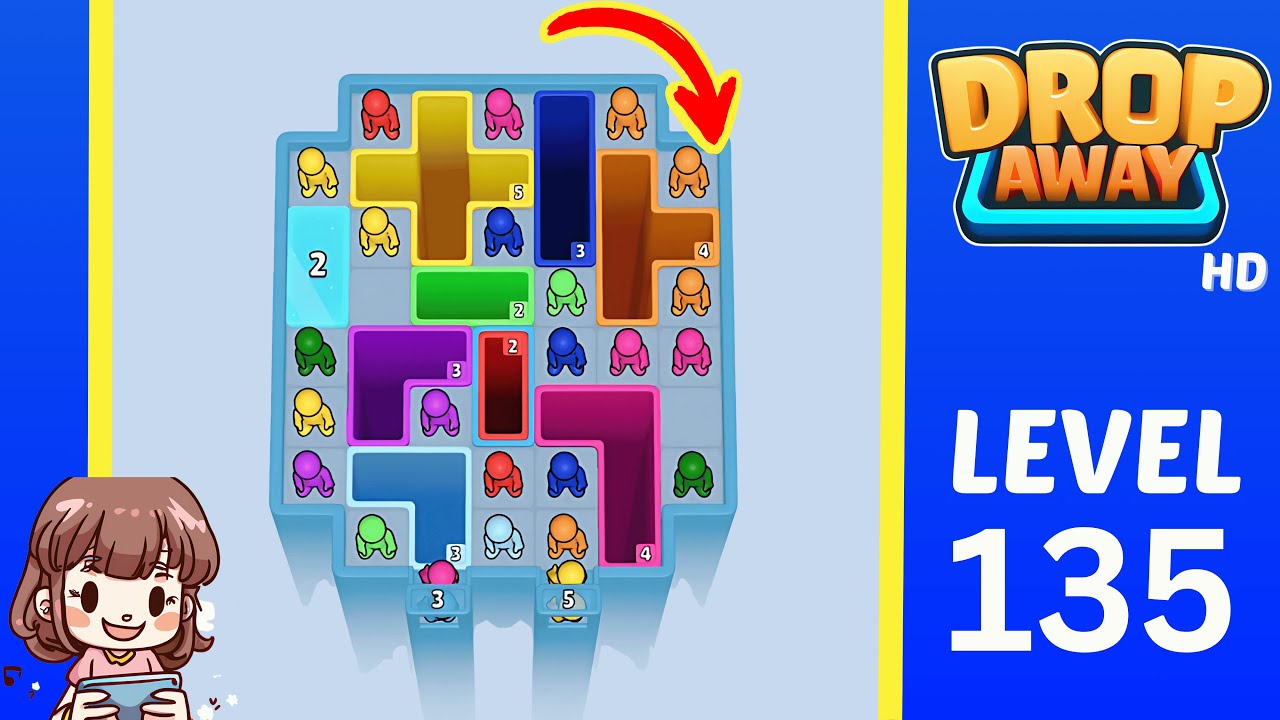 Drop Away Level 135 Walkthrough Solution