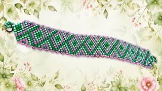 Beginner Friendly Peyote Bracelet Tutorial | Even Count Peyote with Lace Edges | DIY Beaded Bracelet