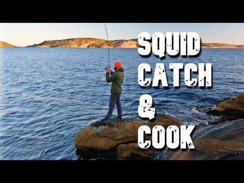 Squid Catch and Cook - Testing new Squid Jigs