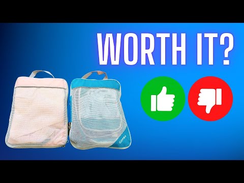 Gonex Compression Packing Cubes, 4pcs Expandable Storage Travel Luggage Bags Organizers (Deep Gray) video review thumbnail