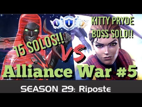 MCOC - Alliance War - Season 29 - War #5 - 15 Solos!! - G2099 VS Kitty Pryde Boss Solo!!