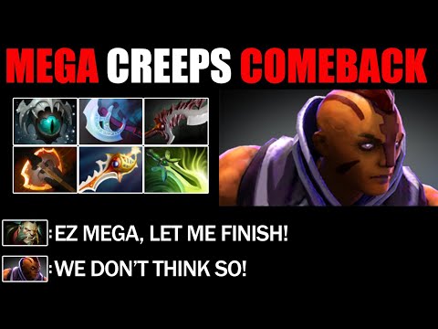 1000 GPM Farm Machine Anti Mage Defend Mega Creeps - Impossible Comeback 7.26c Dota 2