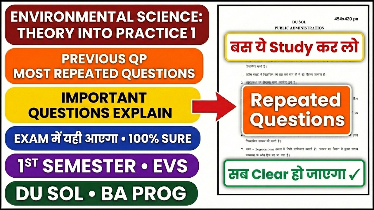 Environmental Science Theory Into Practice 1 Important Questions With Answer 1st Semester SOL DU EVS