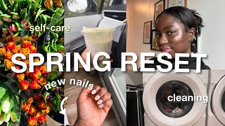 SPRING RESET 🌷 | spring cleaning, self care, nails appt, goals tracking