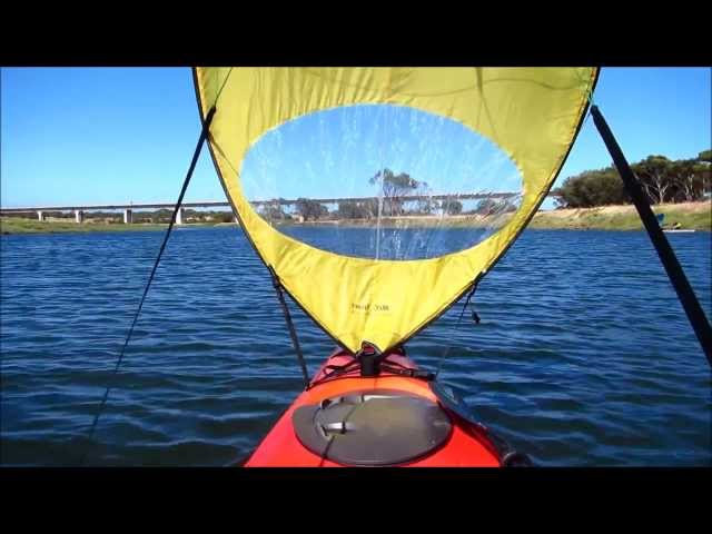 Kayak Sailing / Bic Kayak Sail on Wilderness Tarpon 140 ; part 1