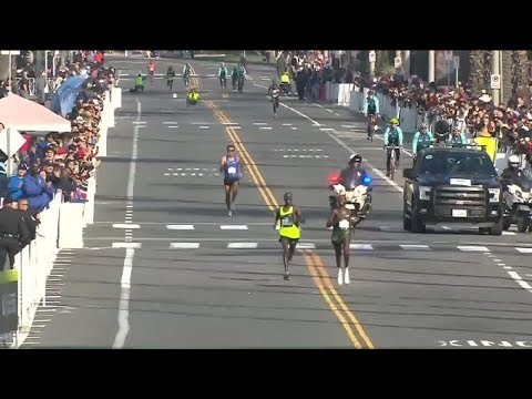 Watch the 2019 L A  Marathon Finish Line Cam