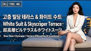 Download lagu [KL] Blue Glow White Power 🏙️ All-White Suit & Skyscraper Terrace Lookbook 4K mp3