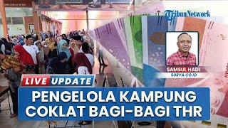 7.000 Jemaah Pengajian Antre THR di Kampung Coklat Blitar, Pengunjung Ikut Antusias Menerima
