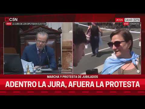 MARCHA de JUBILADOS DURANTE la JURA en DIPUTADOS en EL CONGRESO