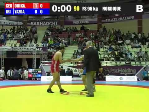 Elizbar Odikadze (Georgia) vs Reza Yazdani (Iran) 96kg 2012 Freestyle World Cup