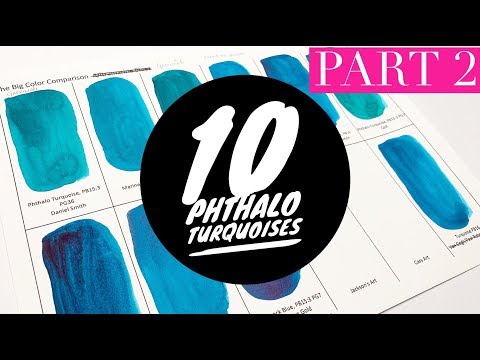 Colossal Color Showdown Ep. 3: Phthalo Turquoise Part 2 | Comparing 10 Brands