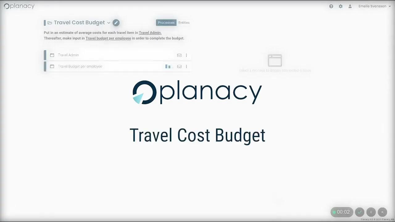 Travel Cost Budgeting – Planacy Demo
