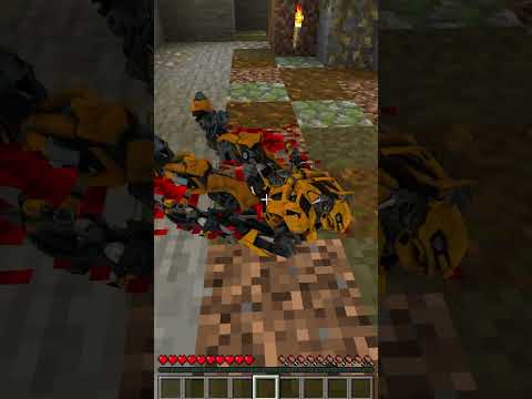 SURVIVAL IN BASEMENT TRANSFORMERS OPTIMUS PRIME BUMBLEBEE MEGATRON in Minecraft #shorts #minecraft