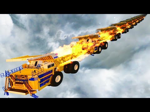 Beamng drive Multiple Car Jumping in Volcano #2