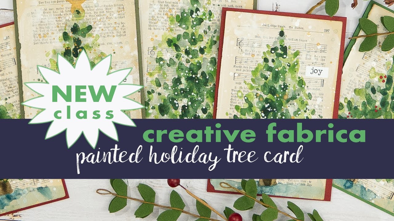 NEW CLASS! Painted Holiday Tree Card on Creative Fabrica