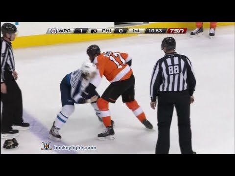 Chris Thorburn vs Wayne Simmonds Feb 23, 2013