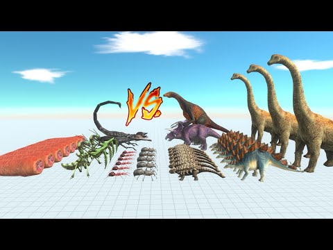 HERBIVOROUS DINOSAURS VS GIANT INVERTEBRATES Animal Revolt Battle Simulator