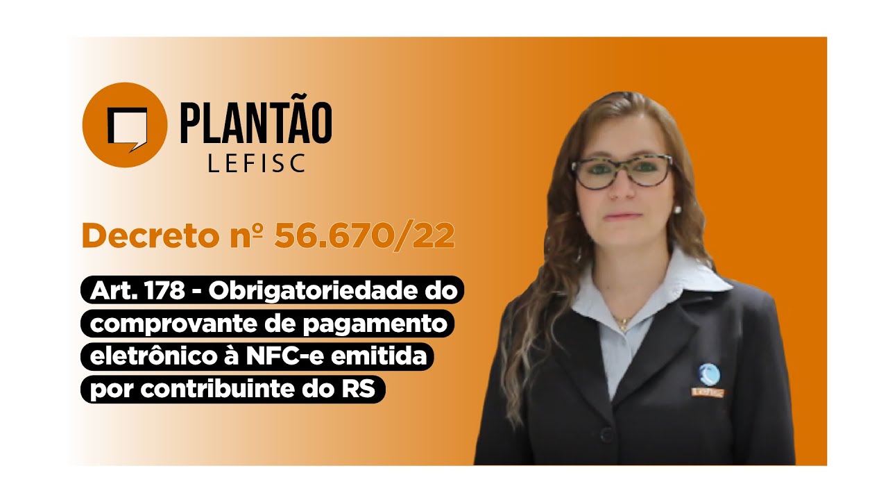 Obrigatoriedade do comprovante de pagamento eletrônico à NFC-e emitida | Plantão LEFISC