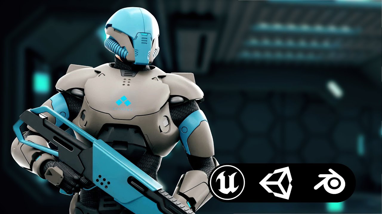 Cyborg Sol-90 Auto-Rig Pro Rigged For Mixamo Unreal Engine Unity 3D Model