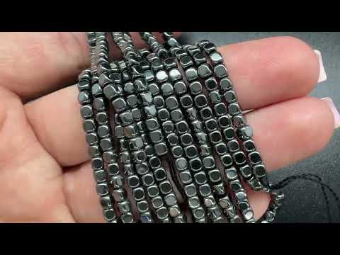 Гематит кубик гладкий 3мм, низка
