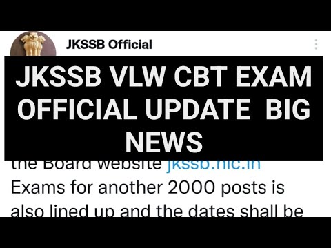 JKSSB VLW EXAM DATE ||  OFFICIAL UPDATES @CareerSuccessjandK