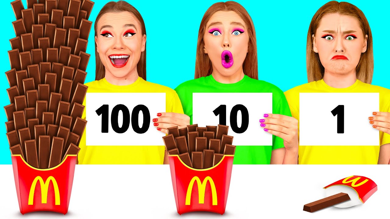 100 Layers of Food Challenge | Funny Kitchen Hacks by BaRaDa Best