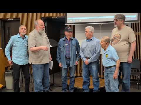 The Spirit of St. Louis Chorus members and guests singing a tag at the Spirit of St. Louis Chorus Guest Night 2025 in Hillsboro, MO.