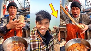 Fishermen eating seafood dinners are too delicious 666 help you stir-fry seafood to broadcast live四五
