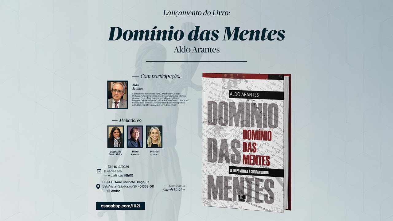Lançamento do livro "Domínio das mentes" de Aldo Arantes