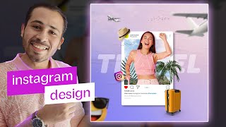 travel social media design in photoshop | time-lapse