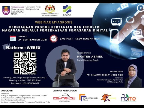 , title : 'WEBINAR PERNIAGAAN PRODUK PERTANIAN DAN INDUSTRI MAKANAN MELALUI PEMERKASAAN PEMASARAN'