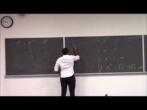 Math 1206-R03 Lecture 1 - Crash review of exponentials and logarithms