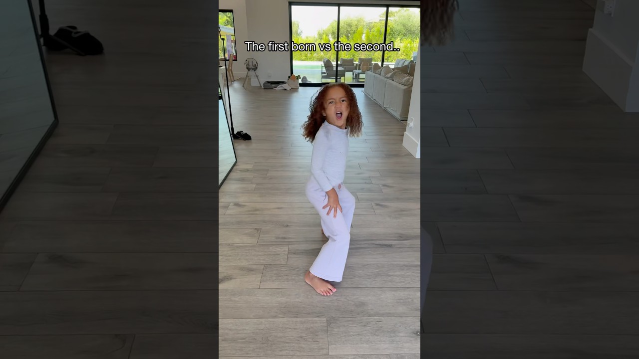 The difference between your first born vs. second born😂🤍 #firstborn #middlechild #siblings