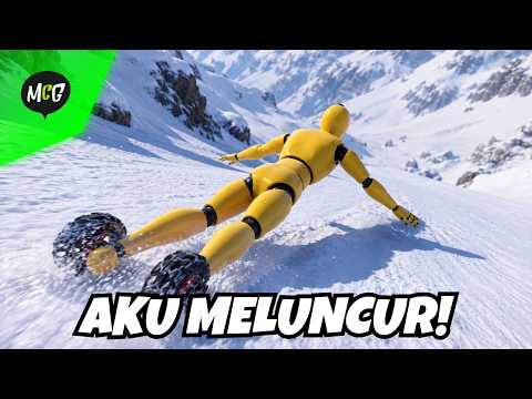 Ragdoll Meluncur Tanpa Rem di Salju!