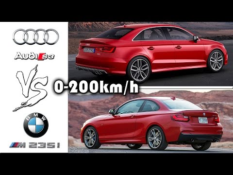 Audi S3 Sedan vs BMW M235i 0-200km/h acceleration and top speed