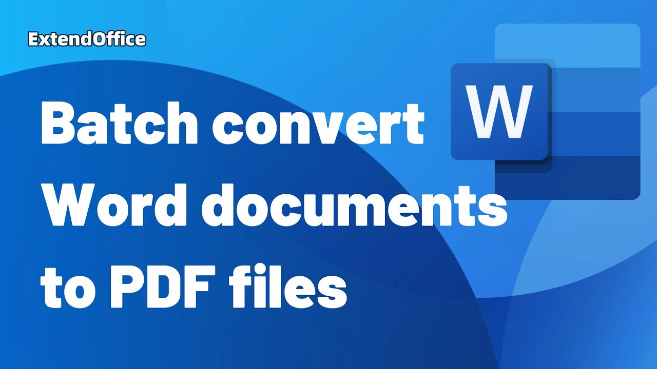 Batch convert Word documents to pdf files