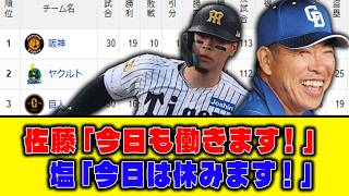 【5月3日】佐藤「今日も働きます！」塩「今日は休みます！」【セリーグ順位表】