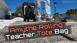 Amythe Rolling Teacher Tote Bag with Wheels Review 5 Wheel Organizer Laptop Work Bag