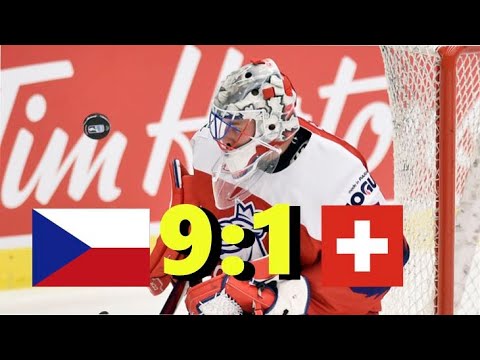 ČESKO vs ŠVÝCARSKO | 9:1 | ČTVRTFINÁLE  MSJ U20 2023 | SESTŘIH
