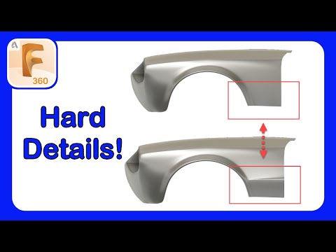 Fusion 360 Form Mastery Part 39 - Hard Details on a Car Fender #Fusion360
