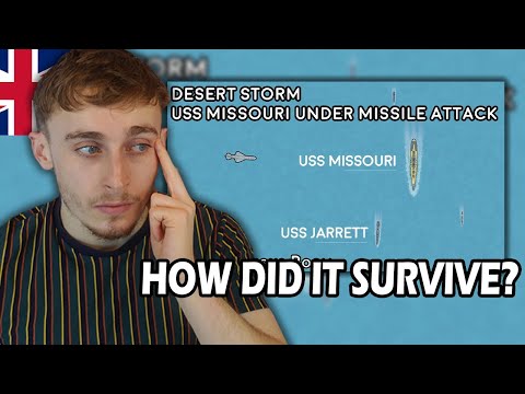 Brit Reacting to Desert Storm - Battleship USS Missouri Comes Under Iraqi Anti-Ship Missile Attack