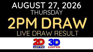 [LIVE] PCSO Lotto Result Today 2pm August 27 2026 - Ez2 Result and Swertres Result