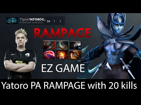 Yatoro Team Spirit phantom assassin with 20 kills with a rampage in dota 2 #dota2